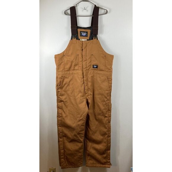 Mens Walls Blizzard Pruf Insulated Rust Heavy Duck Canvas Overalls XL 42-44 Shor